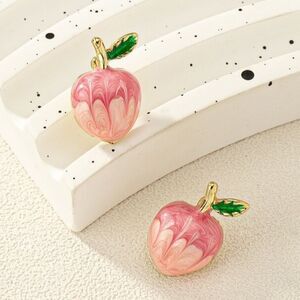 Pink Apple Earrings A1019